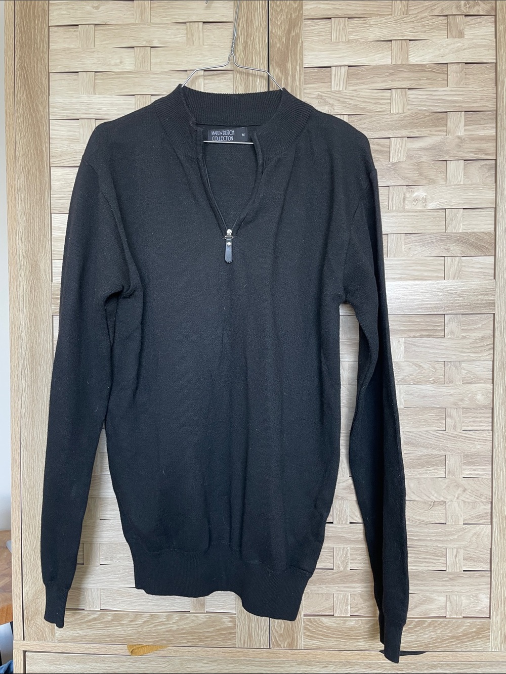 Men's Black Quarter-Zip Sweater